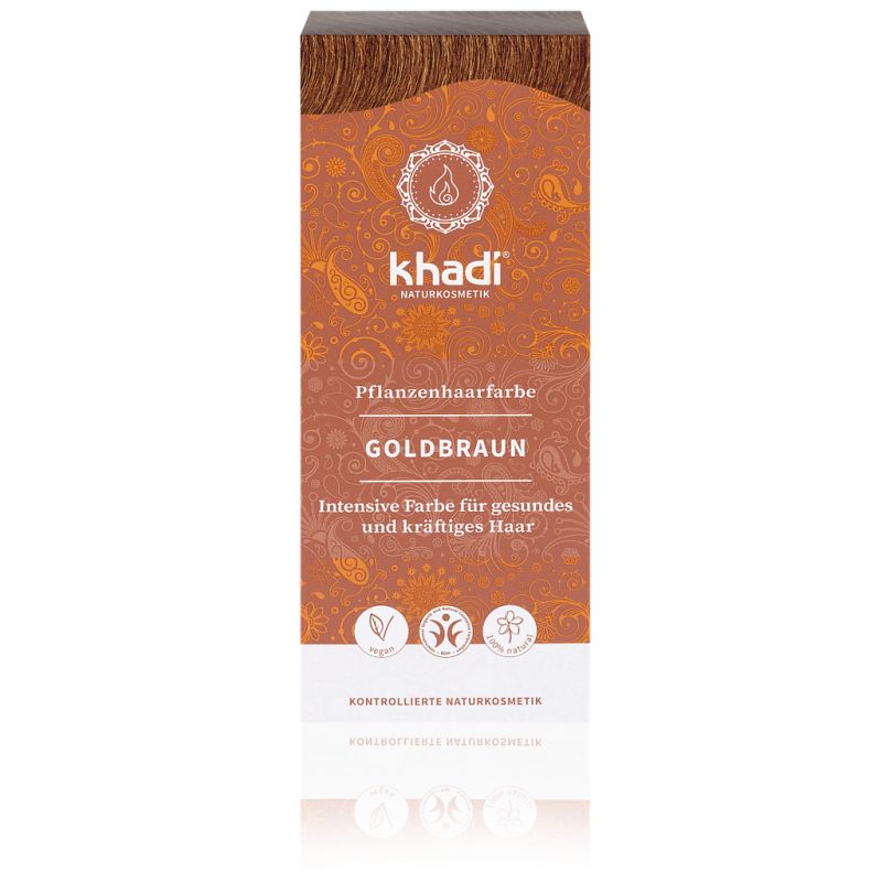 Rostlinná barva na vlasy Khadi – Zlatá hnědá